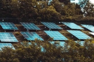 Solar panels in a cemetery in Valencia.
